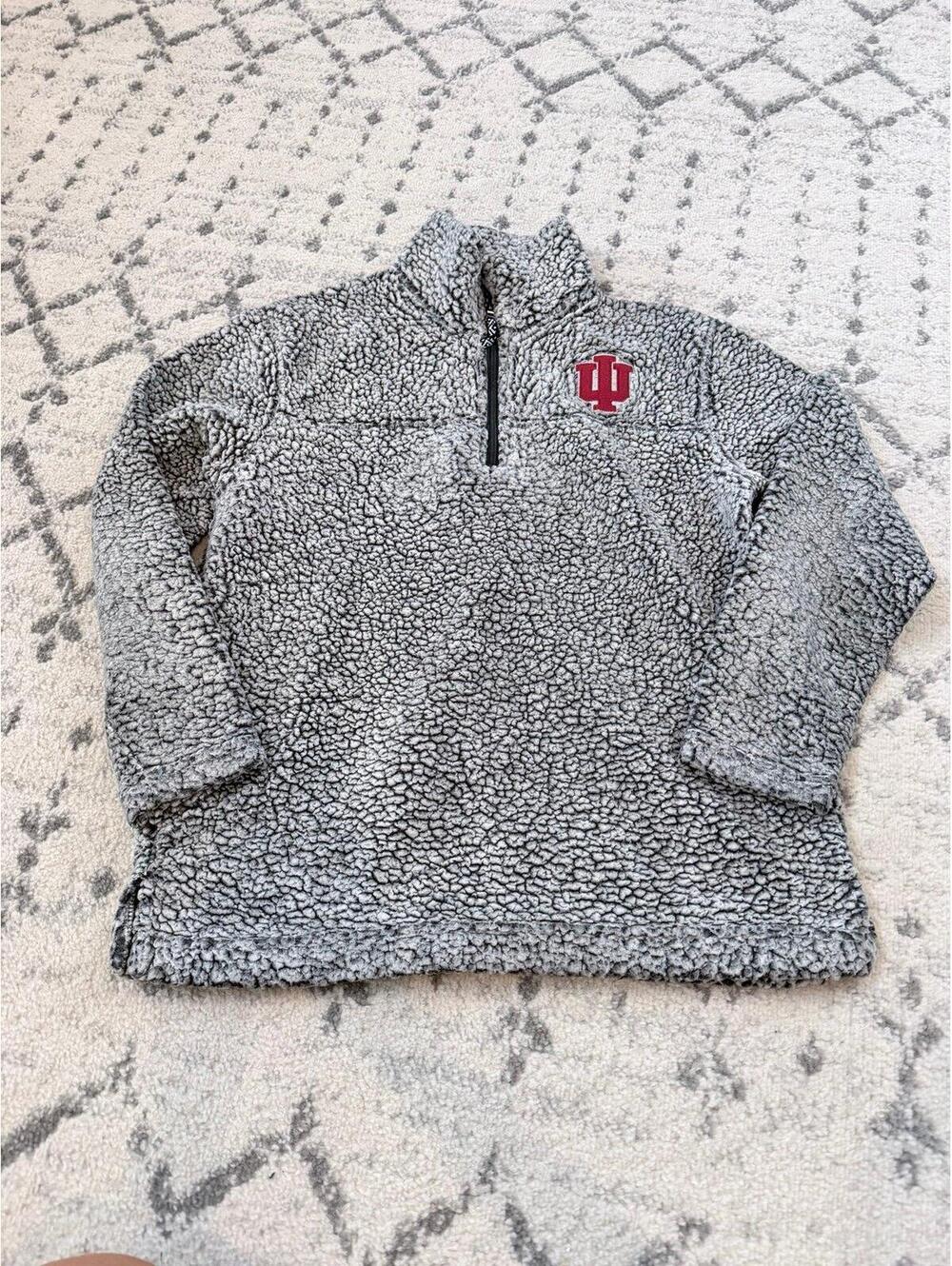 Indiana Hoosiers Sherpa Quarter Zip Pullover by Boxercraft